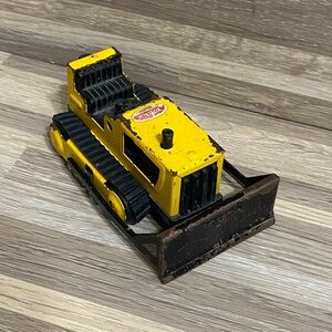 Tonka Yellow and Black Bulldozer Toy vintage made in USA farmers